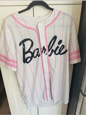 BARBIE Baseball Jersey SizeM (Pink & White)